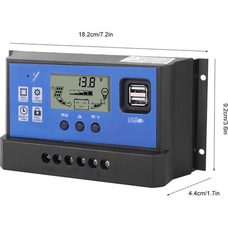 Intelligente Solarstraßenleuchte 60A 12/24V mit LCD-Display und dualem USB-PWM-Controller (1/5)
