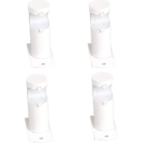 Un ensemble de 4 supports de tringle à rideaux de plafond rotatifs en métal, supports tubulaires pour armoire, crochets pour rideaux et supports de rail mural, avec vis, blanc. (1/5)