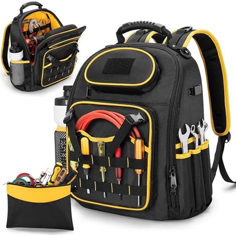 sac portable tils robuste en tissu Oxford, avec de multiples poches et un compartiment pour ordinate (1/5)
