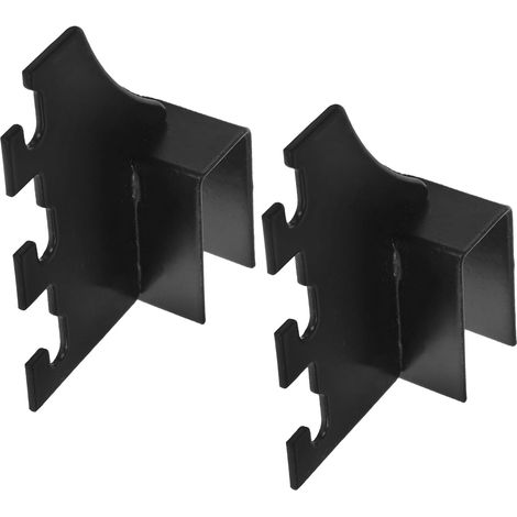 Supports d'étagères en acier inoxydable, tubes carrés noirs robustes, lot de 2, idéaux pour les (1/5)