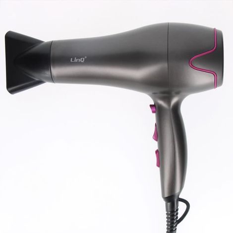 Sèche-cheveux - LINQ - 2400W - Noir-Violet - Ioniseur d'air - Embout amovible (1/4)