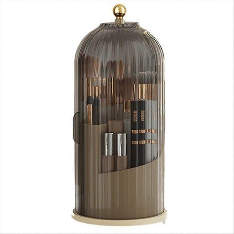 Drehbarer Make-up-Pinselhalter, schwarzer Kosmetikkoffer zur Aufbewahrung für Schreibtisch und Schminktisch (1/5)