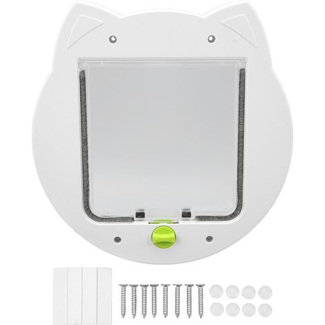 Porte pour Chien et Chat, 2 Sens, Verrouillable, Insonorisée, Résistante aux Intempéries pour Mur, Fenêtre, Intérieur ou Extérieur, Blanc, Modèle 1 (1/5)