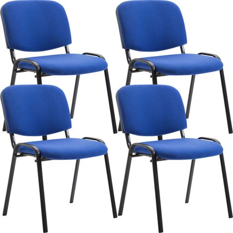 4er Set Besucherstuhl Ken Stoff blau (1/5)