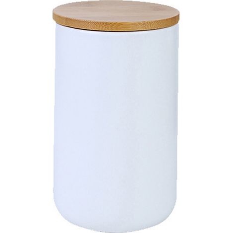 3 pièces Boîte de conservation en céramique, hermétique avec couvercle en bois, pour café moulu, thé, sucre, sel (1/5)