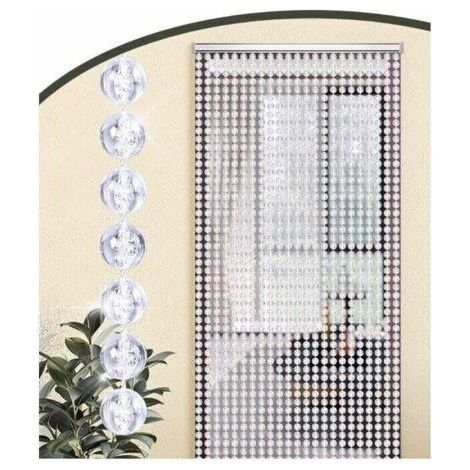 Rideau de porte en perles transparentes 80 x 180 cm (1/3)