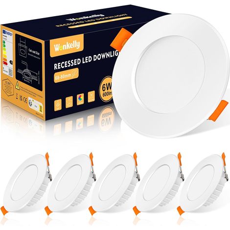 Spot LED Encastrable 6W 68-80mm IP44 Lot 6 (1/5)
