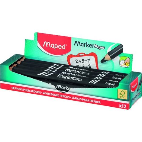 LAPIZ MARCADOR MAPED PIZARRA NEGRO - Pack de 12 unidades