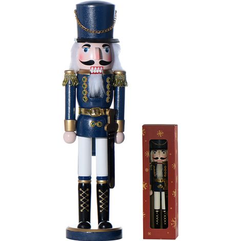 Magnifico schiaccianoci a forma di soldato, stile classico, blu, 20 cm