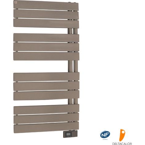 Deltacalor – Sèche-serviettes électrique asymétrique 500W – Thermostat digital – Programmation hebdomadaire – Détecteur de fenêtre ouverte – Pour salles de bains jusqu'à 6 m²