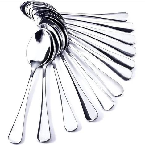 Cuillères à café - Inox - Lot de 12 - 12cm - Résistantes - Compatibles lave-vaisselle (1/5)