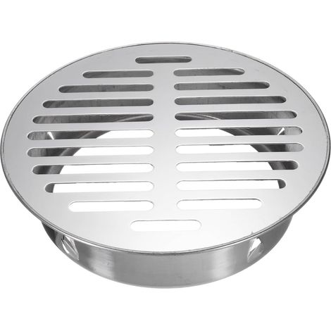 Grille De Sol 7.1" x 5.9" (160 Bouche Plate), 1 Pc 304 Acier Inoxydable Rond Anti-Bouchage Grille D'Égout Snap-in pour Extérieur Salle De Bain Cuisine Toilette Aménagement, Argent (1/5)