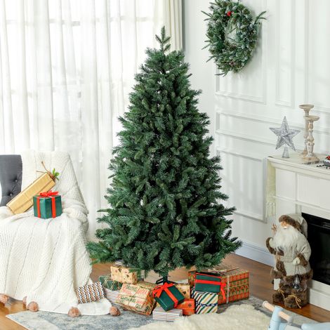 Sapin de Noël artificiel de 180 cm avec pied pliable en acier, 1061 branches, décoration de Noël, vert (1/5)