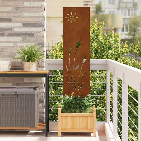vidaXL Écran de confidentialité de jardin Fretwork Rouillé 32 x 140 cm