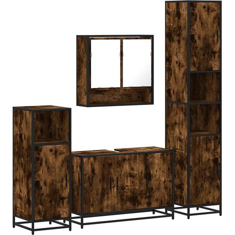 Maison Exclusive - Ensemble meubles salle de bain 4 pcs chêne fumé bois ingénierie
