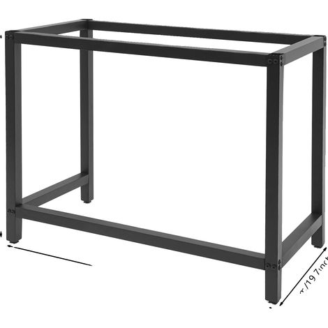 Estructura de banco de trabajo, construcción de acero resistente, fácil montaje, color negro. (1/2)
