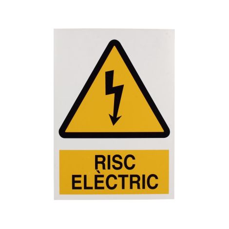 Señal de advertencia en catalán Risc Electric                                                          297X210 mm (1/2)