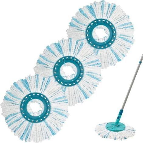 3 Pack Replacement Mop Heads Compatible with Leifheit Clean Twist Mop Ergo for Replacement Microfiber Mop, Good Absorbency, Suitable for All Floor Types, Blue and (1/5)