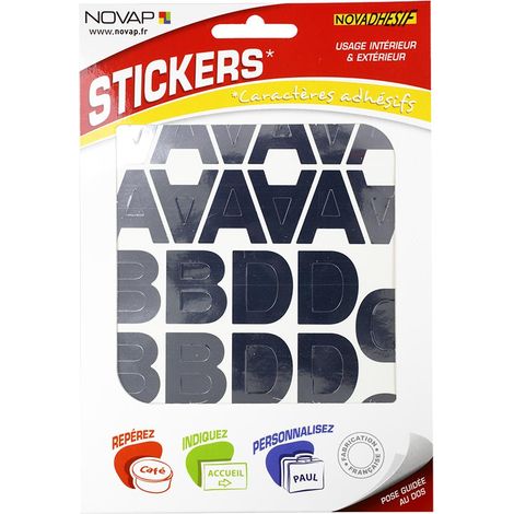 Lettres autocollantes 30mm Argent NOVADHESIFS - 4371092