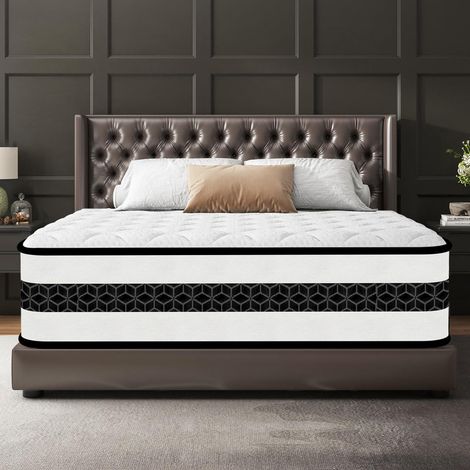 YIDATONG Matelas 140x190 cm - Luxe - Épaisseur 26 cm - Matelas - Hybrid : Mousse à Mémoire de Forme + Ressorts Ensachés Indépendant - Multicouches Extra Confort 7 Zones - H3 Mi-Ferme