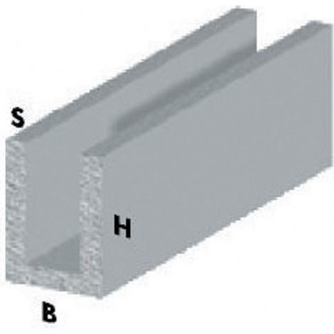 profilo canalino a U cm 200 h cromato 10x15x1 mm profili alluminio (1/2)