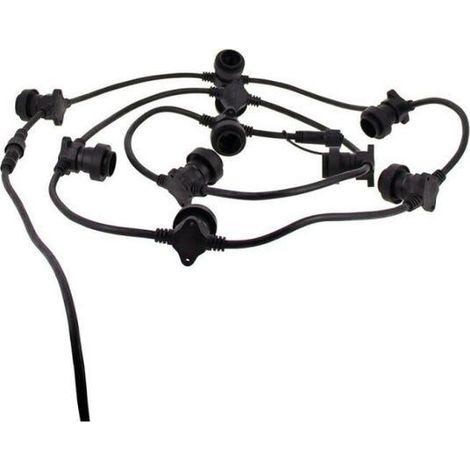GROOFOO Guirlande Guinguette LED Noire, Compatible Ampoules E27, 5m Extensible - GRL5230VB (1/5)