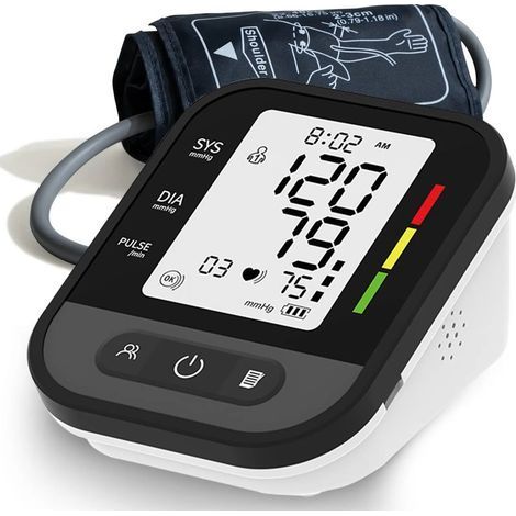 Tensiomètre Bras Professionnel, Tensiometre Électronique Brassard Réglable, Grand Écran Rétroéclairage, Moniteur de Tension et Pulsation, 2 Utilisateurs99 Mémoires (1/5)