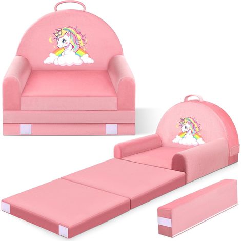 Canapé Enfant, 2-en-1 Chaise Pliante pour Enfants, 150cm canapé en Velours Cristal Doux pour Les Enfants en Bas âge pour la Chambre à Coucher, Le Salon (1/5)