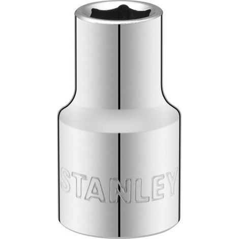 Stanley, vaso hexagonal 1/2" 10mm, herramienta profesional para mecánica de precisión, perfil 6 caras, acero duradero, uso técnico intensivo, gris (1/4)