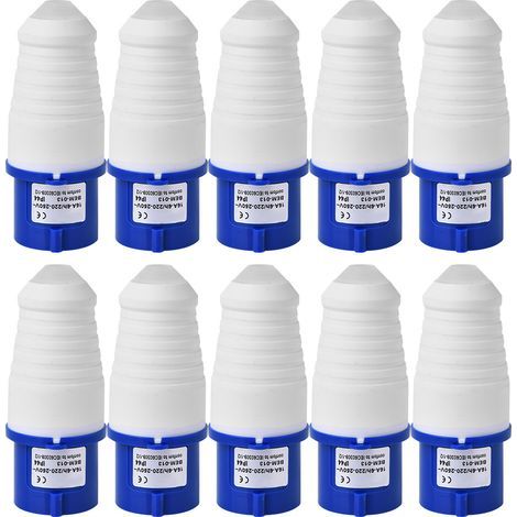Industriestecker BEM-013, 10 Stück, 3-adrig, wasserdichter Stecker IP44, 16 A, 220–250 V (1/5)