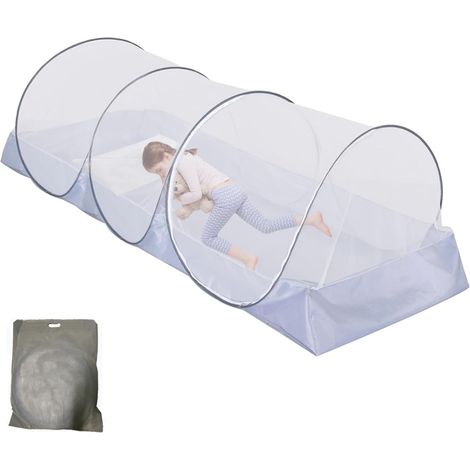 Moustiquaire pliable 190 x 90 x 90 cm - Moustiquaire pop-up pliable rapide et portable - Tente de camping épaisse avec fermeture éclair pour lit, lits superposés, voyages, camping en plein air (1/5)