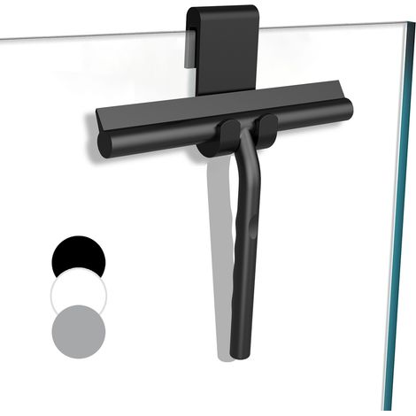 Escobilla de ducha negra con soporte para baño, espejos, azulejos, ventanas de coche, accesorios de baño (1/2)
