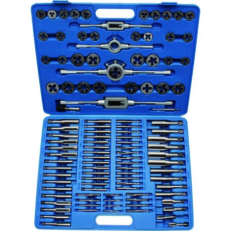 Bgs Technic – Coffret tarauds et filières 110 pièces – Acier au tungstène haute résistance – Filetages UNC, UNF, NPT, métriques – Usage professionnel