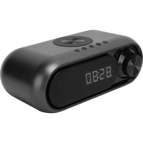 Réveil Radio FM avec Charge Sans Fil Bluetooth, Haut-parleur de Nuit Multifonction pour Chambre (1/5)