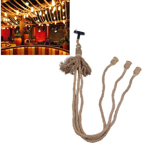 Guirnalda de luces vintage de fibras naturales con 3 portalámparas para decoración del hogar – modelo E27, 1,5 m (1/5)