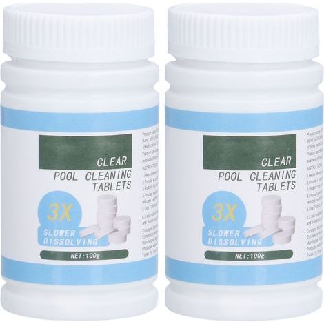Comprimés Chlorés Pour Piscine - Acide Trichloroisocyanurique 90 % - Traitement Eau Piscine Extérieure Intérieure Spa Bain - 100 Pièces (1/5)