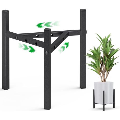 Support Plantes interieur, Réglable Supports de Pots Fleurs, Porte Plantes d'Angle Métal, Présentoir de Plantes, Décor pour Intérieur Extérieur Jardin Maison Balcon(seul support de plantes)-Noir-1Pcs (1/5)