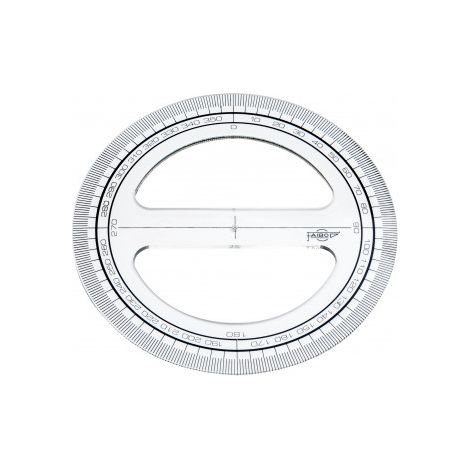 CIRCULO TRANSPARENTE EN PLASTICO INYECTADO GRADUADO Y BISELADO 12 CM. FAIBO 220