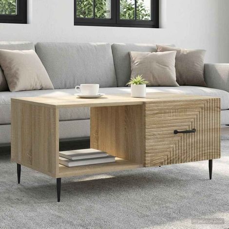 vidaXL Table basse Chêne Sonoma 90 x 50 x 40 cm Bois d'ingénierie (1/5)