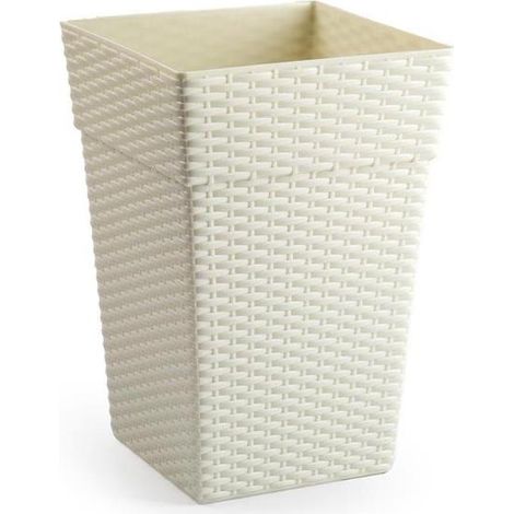 MACETA RATTAN ALTA 20 CM MARFIL