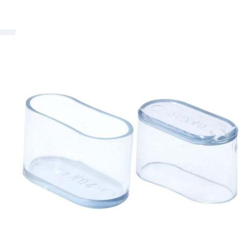 Tapones ovalados de PVC transparente - Paquete de 8 para patas de sillas y mesas (20 x 40 mm) - Crezuo (1/4)