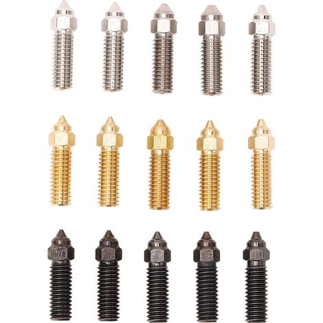Jeu de buses d'imprimante 3D, filetage M6, Filament de 1.75mm, extrudeuse haute vitesse de remplacement pour Sovol Sv06 Plus Sv07, 15 pièces (1/5)