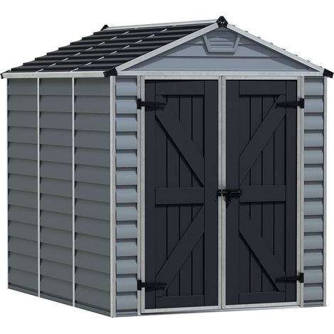 Palram – Abri de jardin résine 4m² gris – Panneaux polycarbonate résistants aux chocs – Cadre aluminium renforcé – 704246 (1/5)