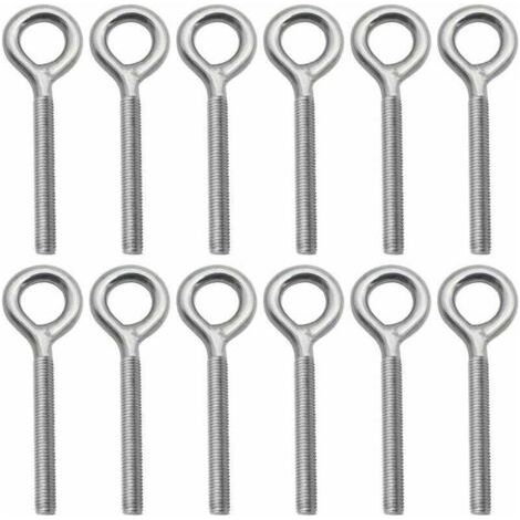 LaBlanc – Set mit 12 Ringschrauben aus Edelstahl 304, Ringschraube, Ringschraube für Schaukelmaschine im Freien – M4