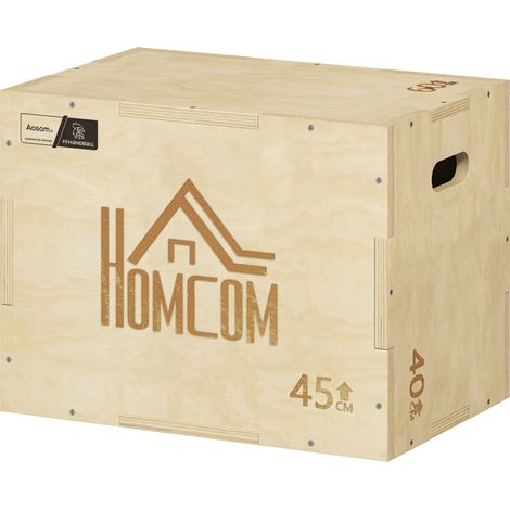 Boîte de saut 3-en-1 pliométrique en bois - Coffret musculation et fitness - Partenaire .fr x FFHandball (1/5)