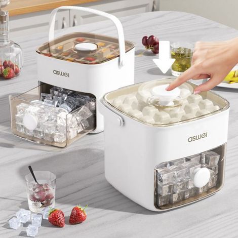 Bac À Glaçons À Pression - 1 L - 48 Cubes - Pour Maison Bureau Camping - 1 Pièce