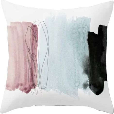Taie D'oreiller Abstraite Geometrique - 45 x 45 cm - Tissu Microfibre Doux et Respirant - Fermeture Enveloppe - Pour Canape ou Lit - Lot de 1 (1/3)