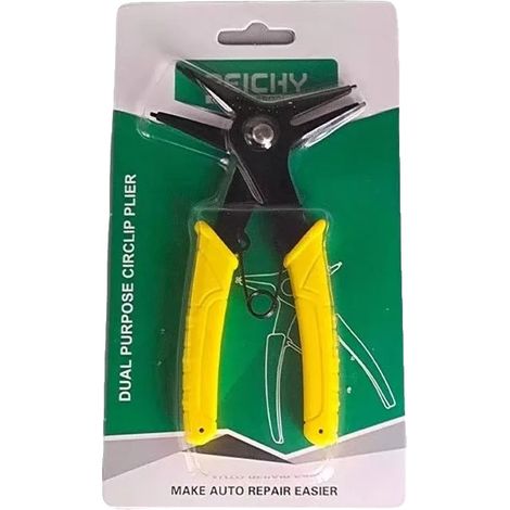 Alicates para anillos de retención, diseño multifuncional, acero al carbono duradero, amarillo-2 (1/2)