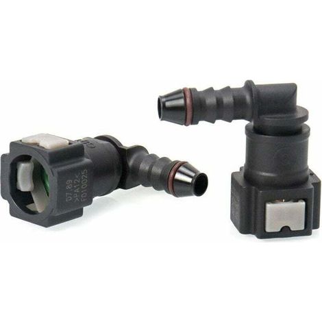 Lot de 2 Connecteur de Tuyau de Carburant de Voiture , Raccord durite essence , connecteur rapide à 90 degrés , plastique 7.89mm Connecteur ID6,de (1/4)