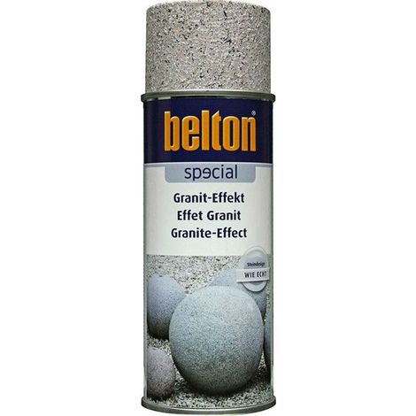 Peinture aérosol - BELTON - Effet granit - 400ml - Couleur gris - Pour intérieur et extérieur